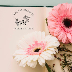 Carimbo Auto Entintado Vintage Musical Score Elegant Book