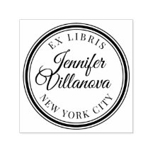 Vintage Round Frame Ex Libris Biblioteca Nome Cari