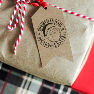 Carimbo Auto Entintado Vintage Santa Claus North Pole Delivery Christmas