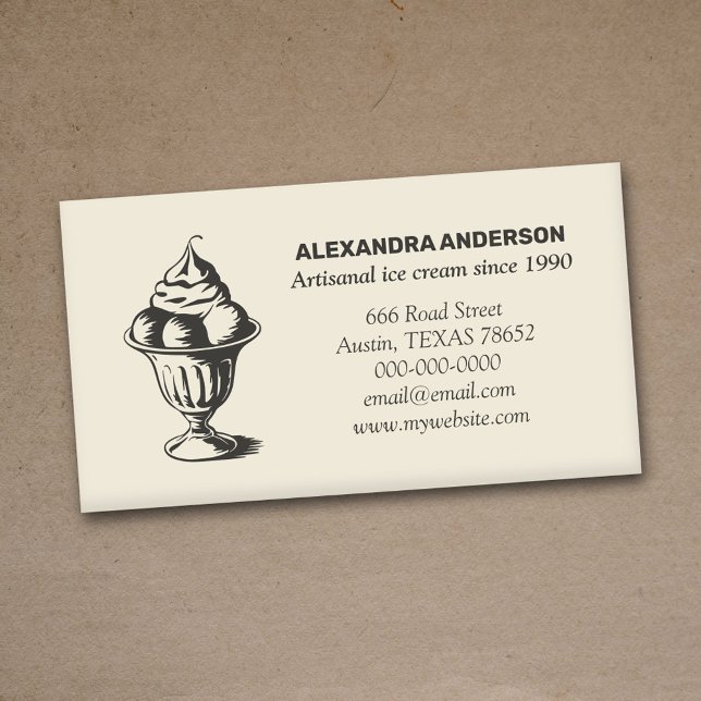 Carimbo Auto Entintado Vintage Sorvete Sundae (Vintage Ice Cream Sundae Self-inking Stamp)