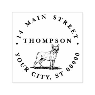 Carimbo Auto Entintado Vintage Stylized French Bulldog