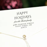 Carimbo Auto Entintado Vintage Typografia Happy Holidays Nome da Família<br><div class="desc">Um selo de borracha festivo com o cartões de natal de sua escolha na tipografia estilo vintage e seu nome familiar em uma letra elegante com seu endereço de retorno ou detalhes de contato abaixo em letras maiúsculas clássicas. Convites de festas de Natal iguais disponíveis em nossa loja. Sinta-se à...</div>