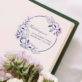 Carimbo Auto Entintado Vintage Violet Wreath Return Address