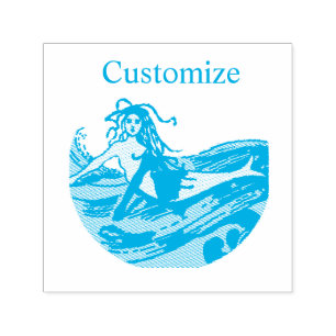 Carimbo Auto Entintado Vintage Waverding Mermaid Thunder_Cove