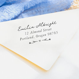 Carimbo Auto Entintado Vintage Whimsical Endereço de Devolução Desenhado