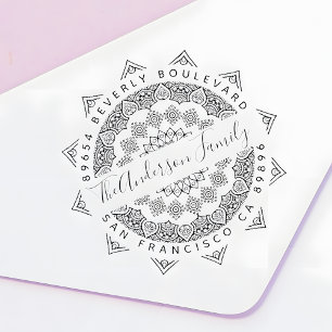 Carimbo Auto Entintado Violet Third Eye Mandala Endereço De Devolução De