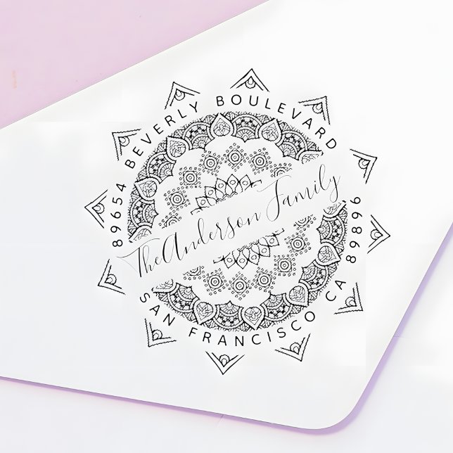 Carimbo Auto Entintado Violet Third Eye Mandala Endereço De Devolução De  (Criador carregado)