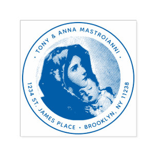 Carimbo Auto Entintado Virgin Mary & Jesus Endereço de Regresso de Natal