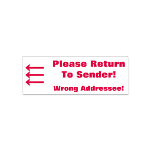 Carimbo Auto Entintado "Volte Ao Remetente!", "Destinatário Errado"