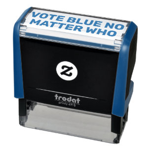 Carimbo Auto Entintado Votar Azul Não Importa O Texto Personalizado