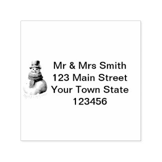 Carimbo Auto Entintado Watercolor Christmas Snowman