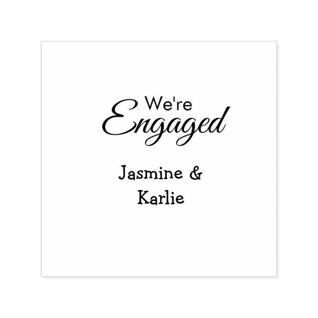 Carimbo Auto Entintado We are engaged couple name romantic stylish simple (Design)
