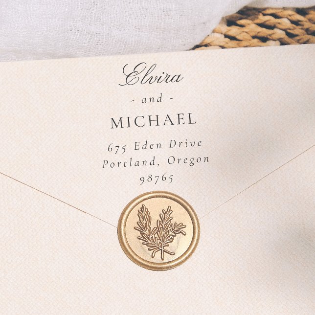 Carimbo Auto Entintado Wedding Calligraphy & Classic Serif Return Address (Criador carregado)