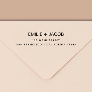 Carimbo Auto Entintado Wedding Return Address Minimalista Modern