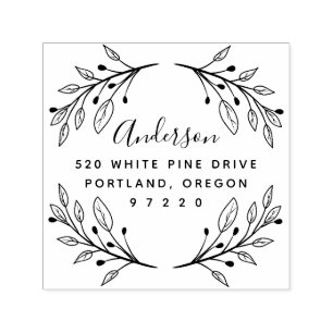 Carimbo Auto Entintado Whimsical Deixa Endereço de Devolução