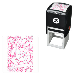 CARIMBO AUTO ENTINTADO WHIMSY GARDEN SNAIL & LADYBUG, INSETO FLOWOR JARDE