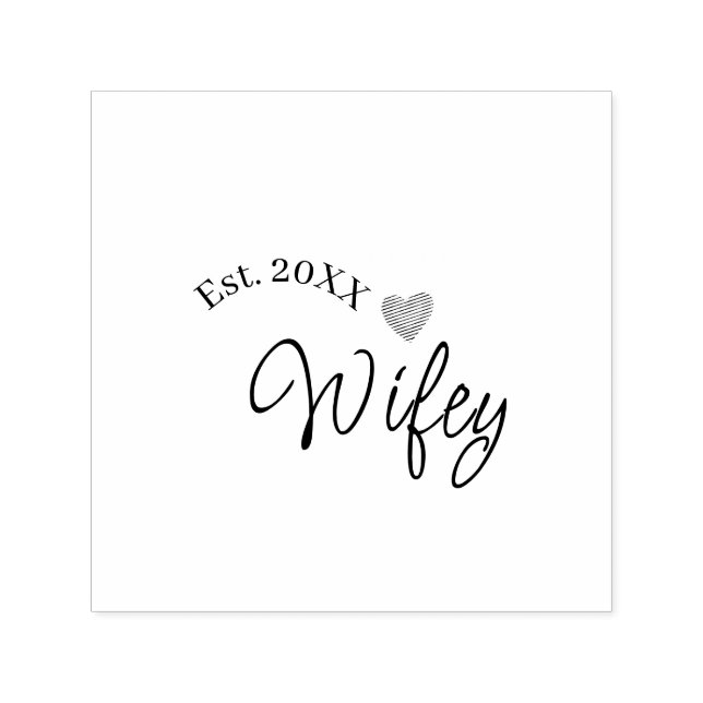 Carimbo Auto Entintado Wifey red heart est. Year future wife valentine's  (Design)