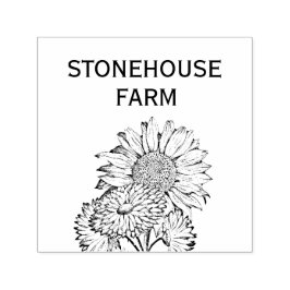 Carimbo Auto Entintado Wildflower Floral Nome da sua empresa