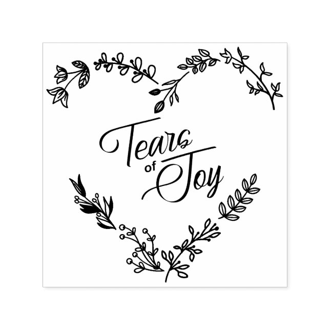 Carimbo Auto Entintado Wildflowers Heart Tears of Joy Wedding Quote (Design)