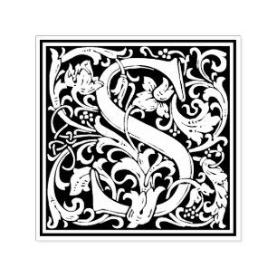 Carimbo Auto Entintado William Morris - Letra S Vitoriana