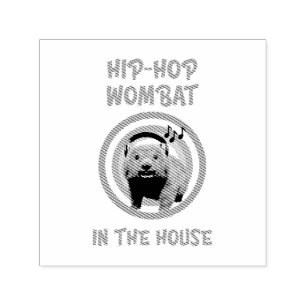 Carimbo Auto Entintado Wombat de Hip-hop Engraçado em Casa
