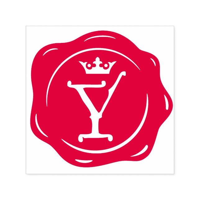 Carimbo Auto Entintado Y - Antiga cera - Coroa gótica - Letra inicial (Design)