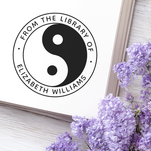 Carimbo Auto Entintado Yin yang, da biblioteca do nome personalizado do l (Yin yang from the library of book custom name self-inking stamp)