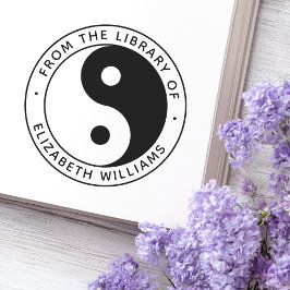 Carimbo Auto Entintado Yin yang da biblioteca do nome personalizado do li