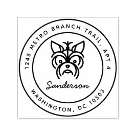 Carimbo Auto Entintado Yorkshire Terrier Return Address Stamp Self-Inking