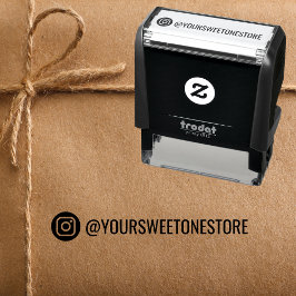 Carimbo Auto Entintado Your Instagram Name Label & Logo Icon Baranded