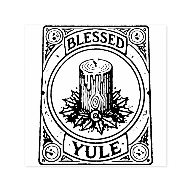 Carimbo Auto Entintado Yule Pagan Yuletide Holiday (Design)