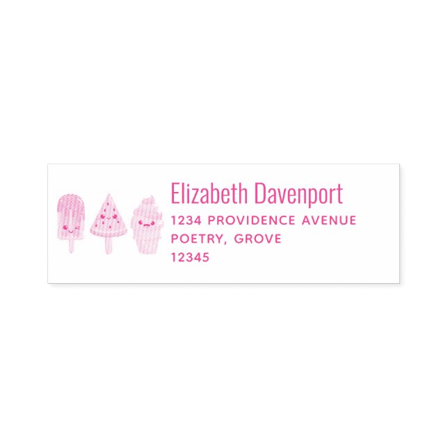 Carimbo Auto Entintado Yummy Sorvete Trio Summer Vibe (Design)