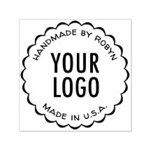 Carimbo Automático Feito à Mão com Logo Arredondad