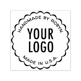 Carimbo Automático Feito à Mão com Logo Arredondad