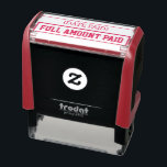 Carimbo básico de borracha "Montante de Cheio pago<br><div class="desc">Este design de carimbo simples e básico apresenta as mensagens "Quantia de Cheio Paga" e uma linha onde uma data de pagamento pode ser escrita. Talvez possa ser utilizado para indicar que foi paga uma fatura ou uma fatura.</div>