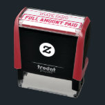 Carimbo básico de borracha "Montante de Cheio pago<br><div class="desc">Este design de carimbo simples e básico apresenta as mensagens "Quantia de Cheio Paga" e uma linha onde uma data de pagamento pode ser escrita. Talvez possa ser utilizado para indicar que foi paga uma fatura ou uma fatura.</div>