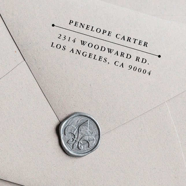 Carimbo "clássico" de endereço de retorno com tint (Simple Typography Elegant Return Address Self Inking Stamp)