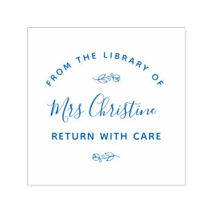 Carimbo da biblioteca botânica Elegante