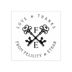 Carimbo da Chave de Vintagem em Preto e Branco