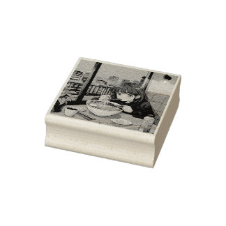 Carimbo De Arte Da Madeira De Animação Retroativa