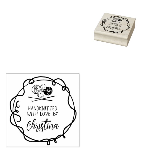 Carimbo de Arte de Madeira feito à mão com amor (Carimbado)