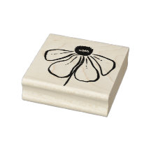 Carimbo de Arte de Madeira Flor Moderno