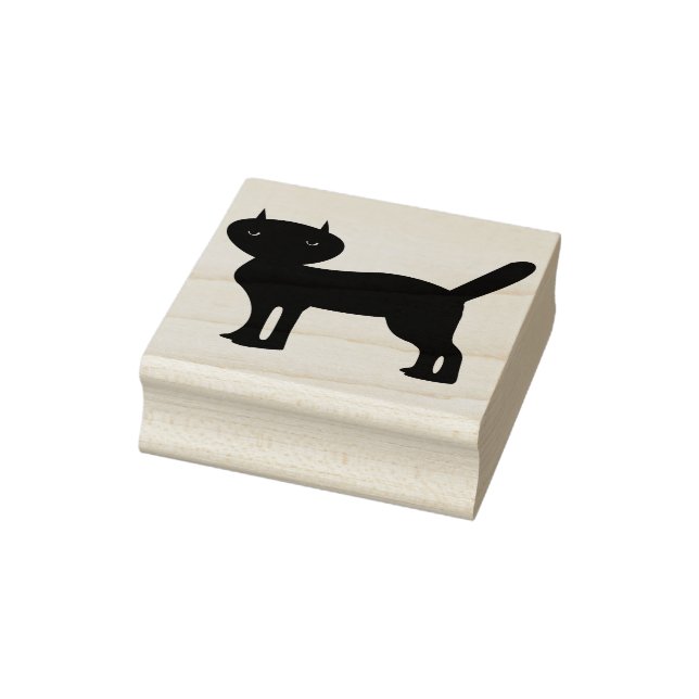 carimbo de arte de silhueta de gato preto (Carimbo)