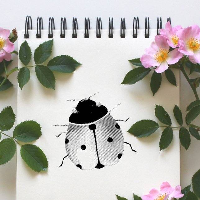 Carimbo de Arte em Madeira Cute Ladybug (Criador carregado)