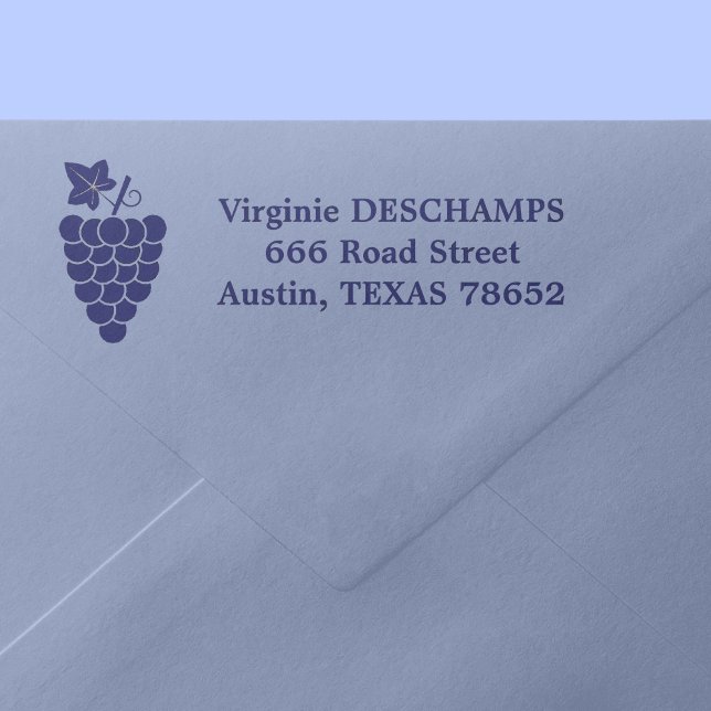 Carimbo de Autenticação de Endereço de Retorno de  (Grapes Return Address Self-inking Stamp)