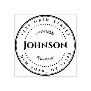 Carimbo de Autocolagem do Endereço Redondo Clássic