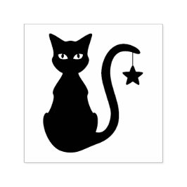 Carimbo de Autocolante de Gato de Estrelas