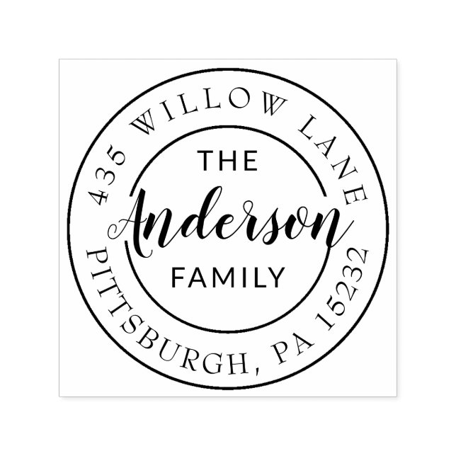 Carimbo de autocolante do nome da família de logot (Design)