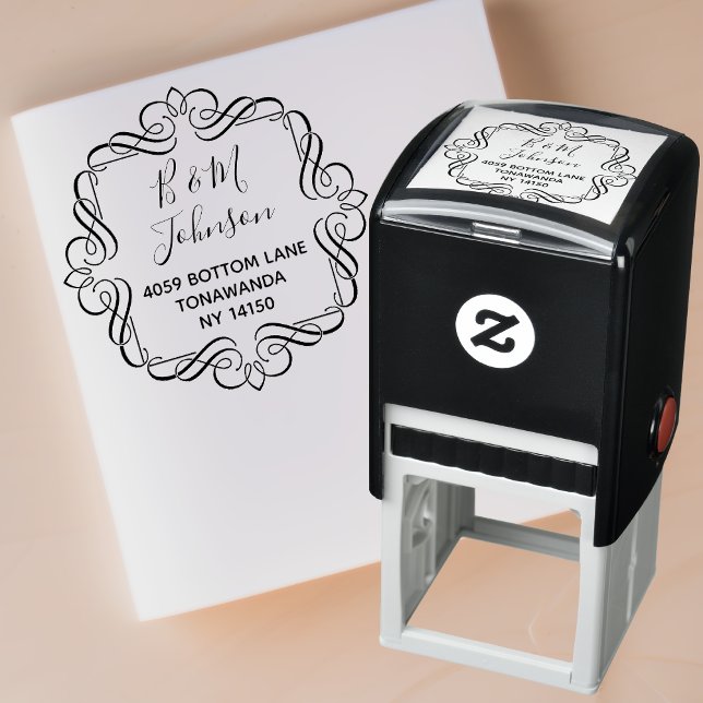 Carimbo de Autodigitação do Endereço de Retorno da (Elegance Awaits: Customizable Family Return Address Stamp ✒️)