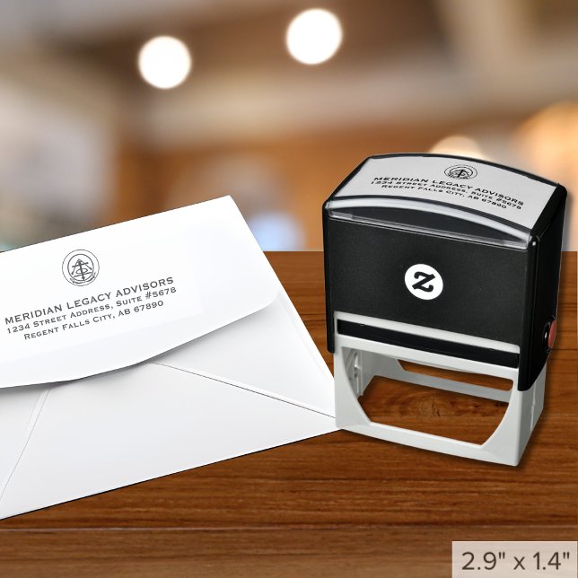 Carimbo de autoimpressão de endereço de retorno de (Custom Logo Return Address Self-inking Stamp, Customizable for Any Industry)